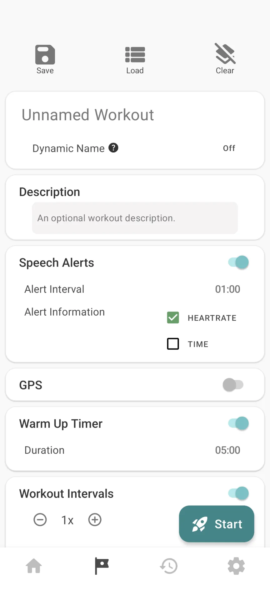 Screenshot of workout history in Topfit. Shows stats and map for a hike.
